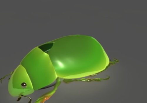 Green Beetle Animal Rigged
