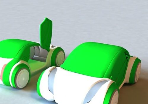 Lowpoly Green Car Concept