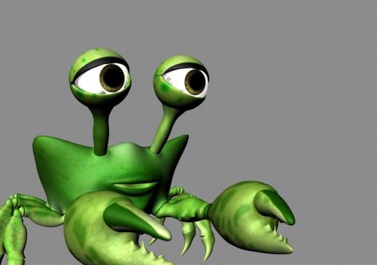 Green Crab Cartoon Character