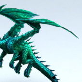 Green Dragon Flying Animal
