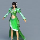 Character Green Girl Rigged