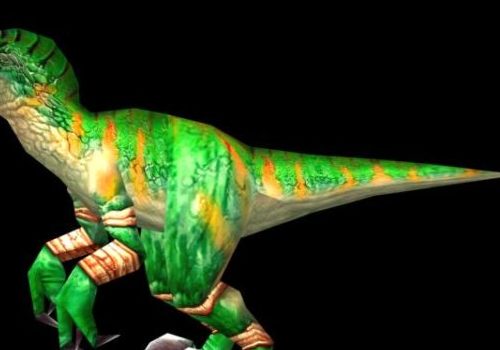 Green Cute Dinosaur Rigged