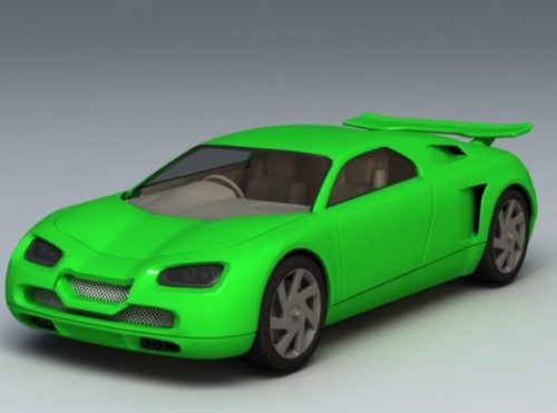 Super Sport Car Green Color