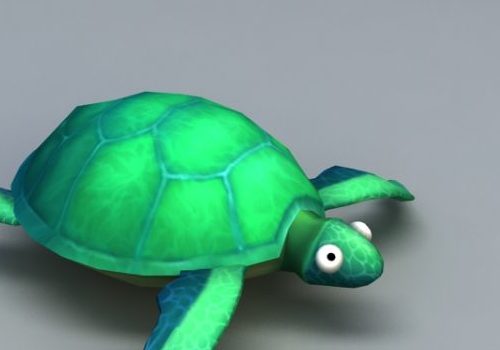Wild Animal Green Tortoise Cartoon