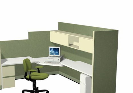 Green Office Cubicle Furniture