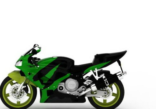 Green Kawasaki Sport Motorcycle