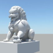 Front Door Guardian Lion Statue V1