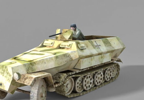 Military Half Track Light Tank Free 3d Model Max 123free3dmodels