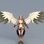 Harpy Wing Warrior Character Rigged