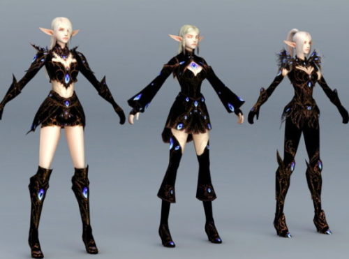 High Elf Female Characterwith Armor Set