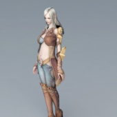 Elf Female Character Rigged Animated