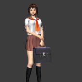 High School Girl Character Rigged Animated