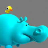 Hippo And Bird Cartoon | Animals