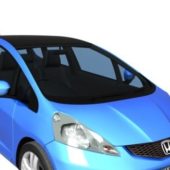 Blue Honda Fit Subcompact Car