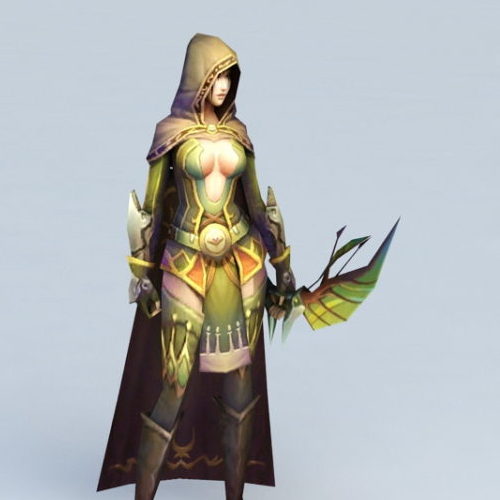 hooded female archer