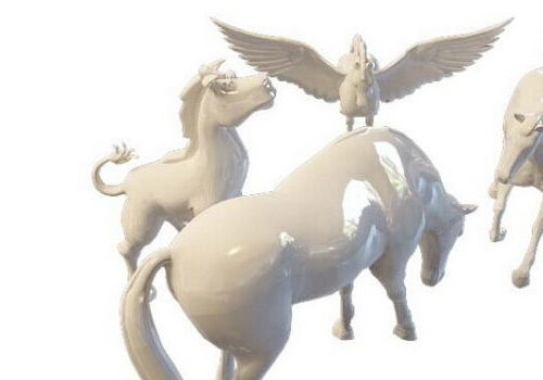 Horse Anime Statue Animals