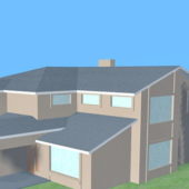 Lowpoly House Building With Garage