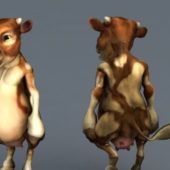 Humanoid Cow Cartoon Character