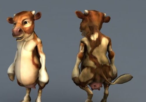 Humanoid Cow Cartoon Character