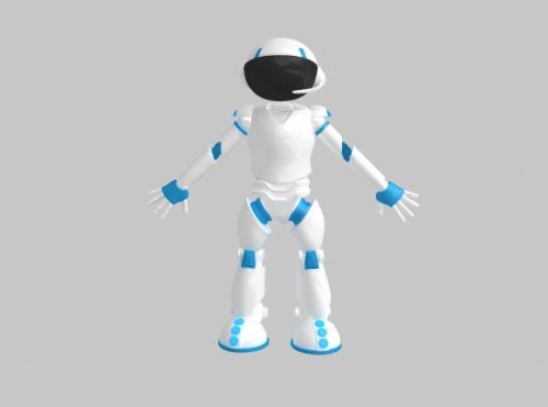 Humanoid Robot Design Rigged