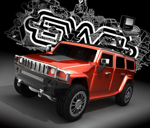 Hummer H3 Red Paint