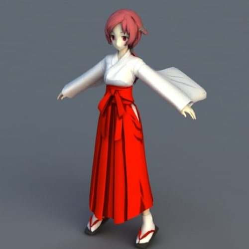 Japanese Anime Girl Kimono Uniform Free 3D Model - .Max ...