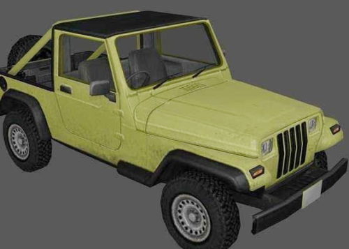 Jeep Wrangler Pickup Vehicle Free 3D Model - .Obj - 123Free3DModels