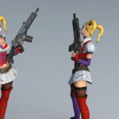 Joker Girlfriend With Gun Character