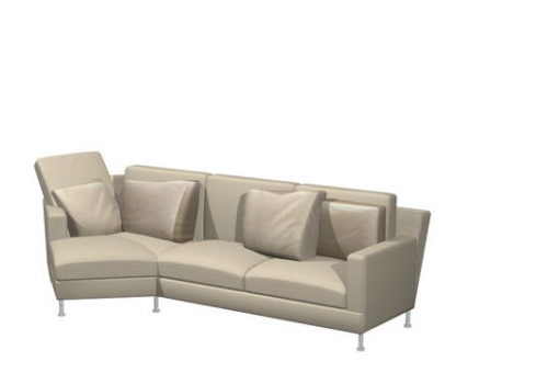 Khaki Cloth Three Cushion Couch | Furniture
