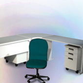 L Shaped Office Furniture Desk And Chair