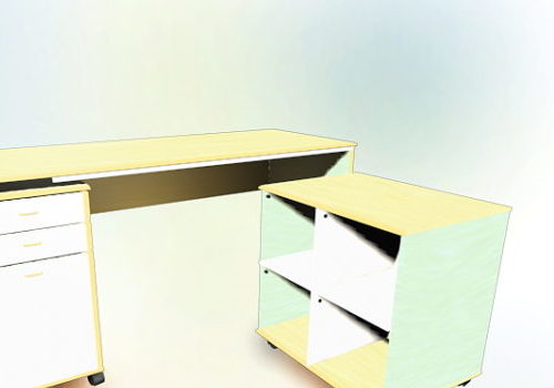 Furniture L Shaped Office Desk With Cabinets