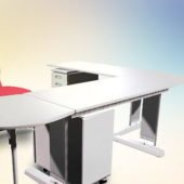 L Shaped Office Furniture Desk With Chair