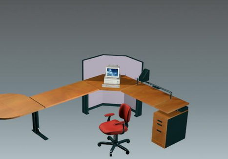 Office L Shaped Workstation Table Chair