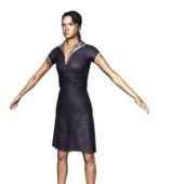 Lady Standing T-pose Human Characters