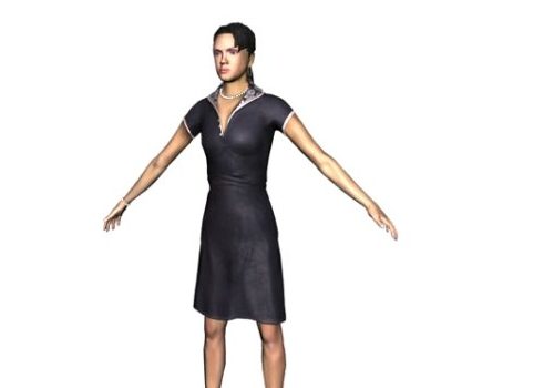 Lady Standing T-pose Human Characters