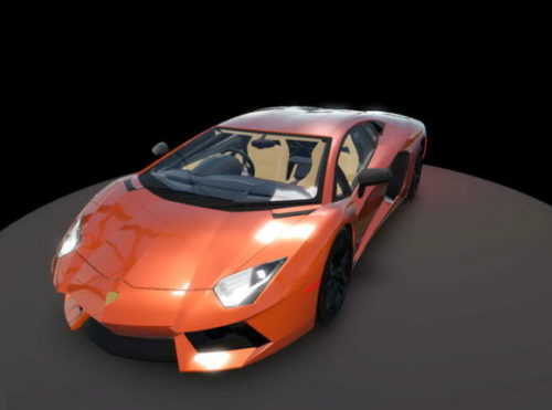 Orange Lamborghini Aventador Car