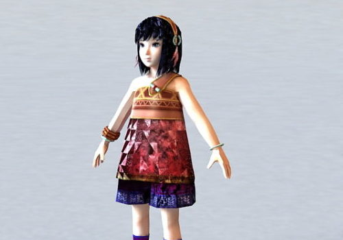 Little Asian Girl Character