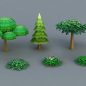 Low-poly Bushes Trees
