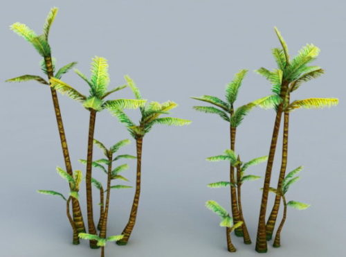 Low-poly Tropical Palm Trees