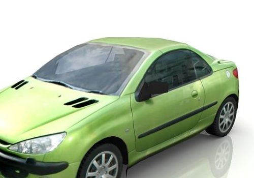 Lowpoly Green Sedan Car