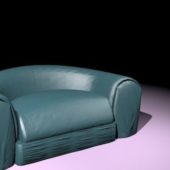 Blue Leather Sofa Chair