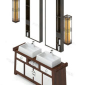 Furniture Double Sink Bathroom Vanity Cabinet