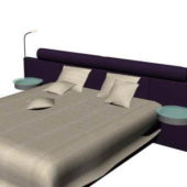 Luxury Bed With Night Tables Furniture