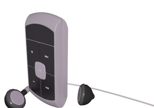White Mp3 Player With Earphone