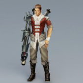 Male Cyborg Art Game Character