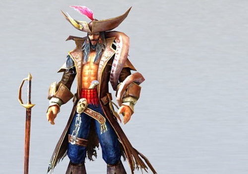 Male Pirate Captain Game Character