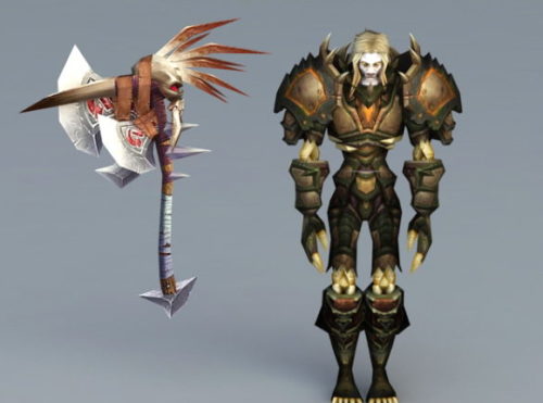 Male Undead Warrior Game Character
