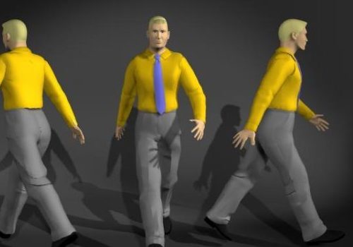 Man In Yellow Shirt And Tie | Characters