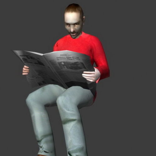 Man Reading Newspaper | Characters