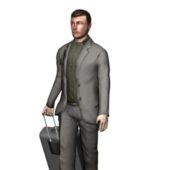 Office Man With Luggage Characters
